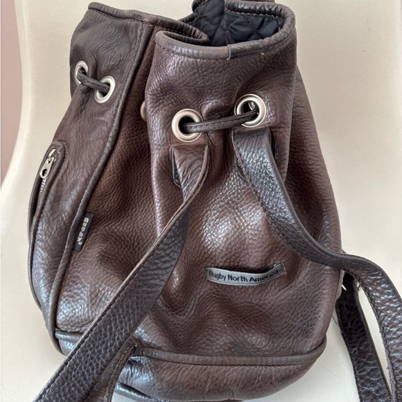 Rugby North America Handbags - 90’s Vintage Rugby North America (m0581) Brown Leather Backpack